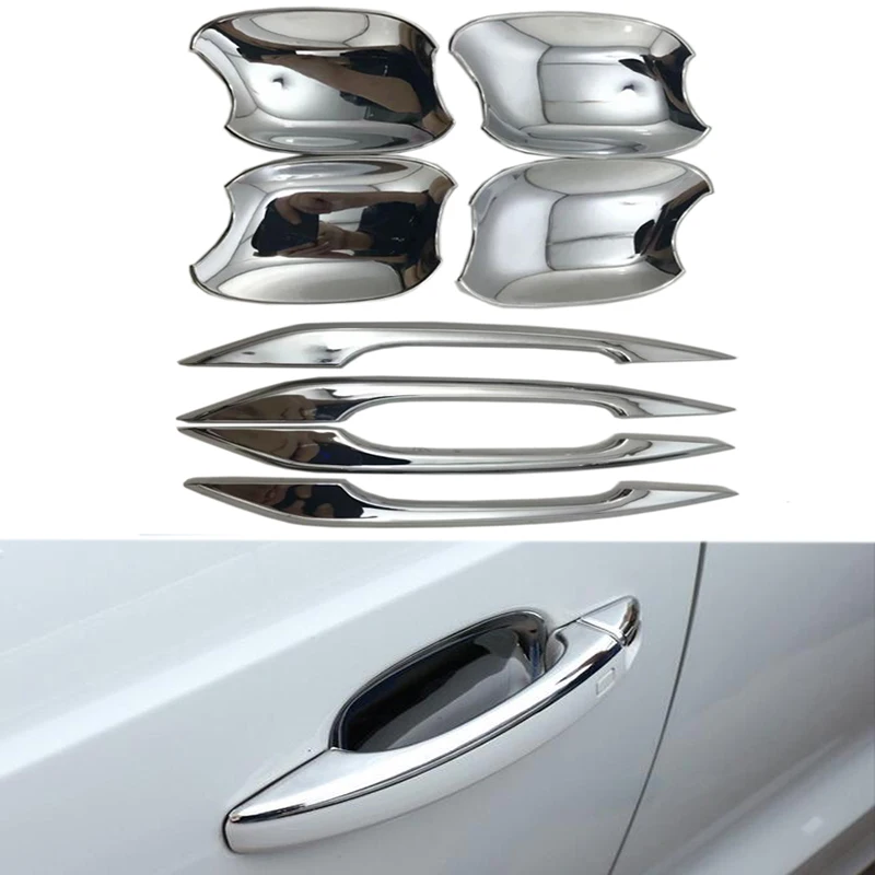 

8PCS Car Door Handle frame decoration covers Door Bowl trim sequins Strip Exterior accessories For 2018 Audi Q5