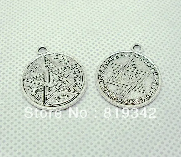 Free Shipping 20pcs Antique Silver Tone Magen David 