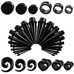 2pcs/lot Acrylic Spiral Ear Taper Gauge Piercing Heart Tunnel Plug Double Saddle Earlets Gauge Stretchers Expander Jewelry
