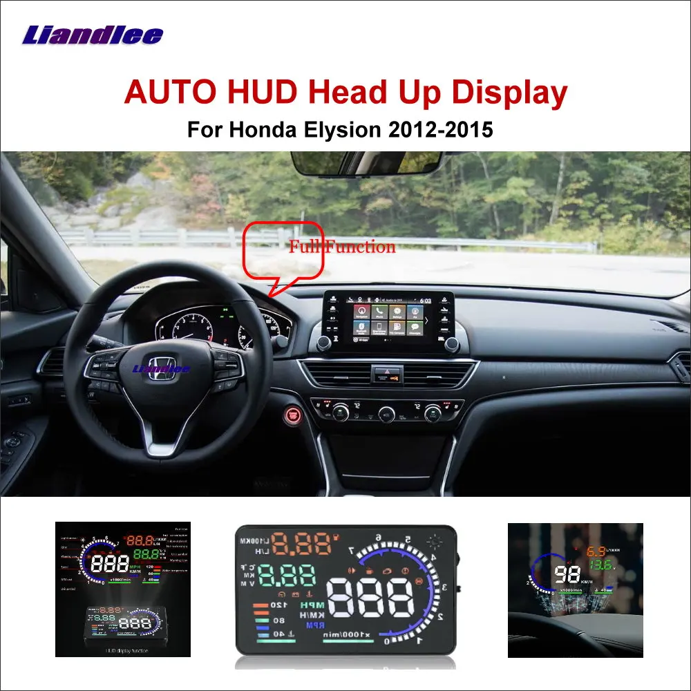 Car Head Up Display HUD For Honda Elysion 2012-2015 Safe Driving Screen OBD II Speedometer Projector Windshield