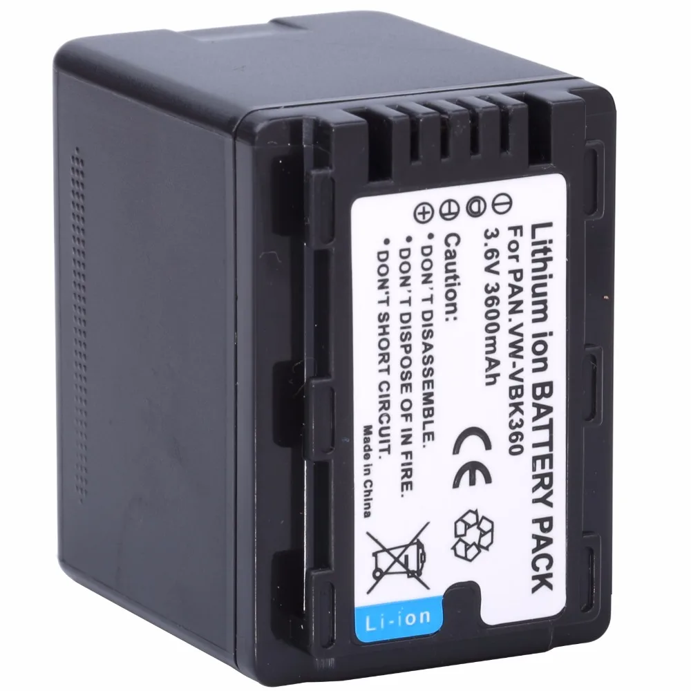 VW-VBK360 파나소닉 HDC-TM40 HDC-TM41 HDC-TM55 HDC-TM60 HDC-TM80 HDC-TM90 SD40 카메라용 충전식 배터리 및 충전기, VBK360