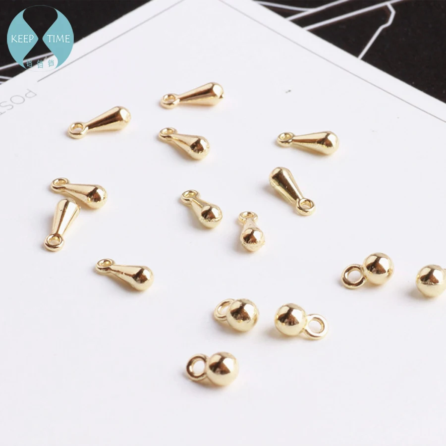 DIY alloy jewelry accessories Contracted pendant drop small oval round bead chain tail chain pendant pendant adjustment