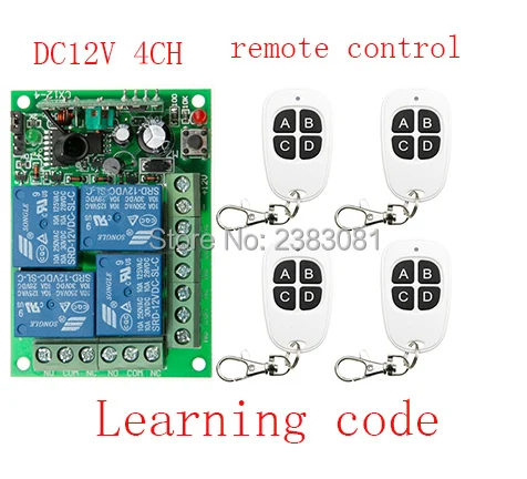 

Новый DC12V 4CH 4Channe РФ беспроводной переключатель системы дистанционного управления teleswitch 4 X передатчик + приемник-1 шт., 315/433 МГц