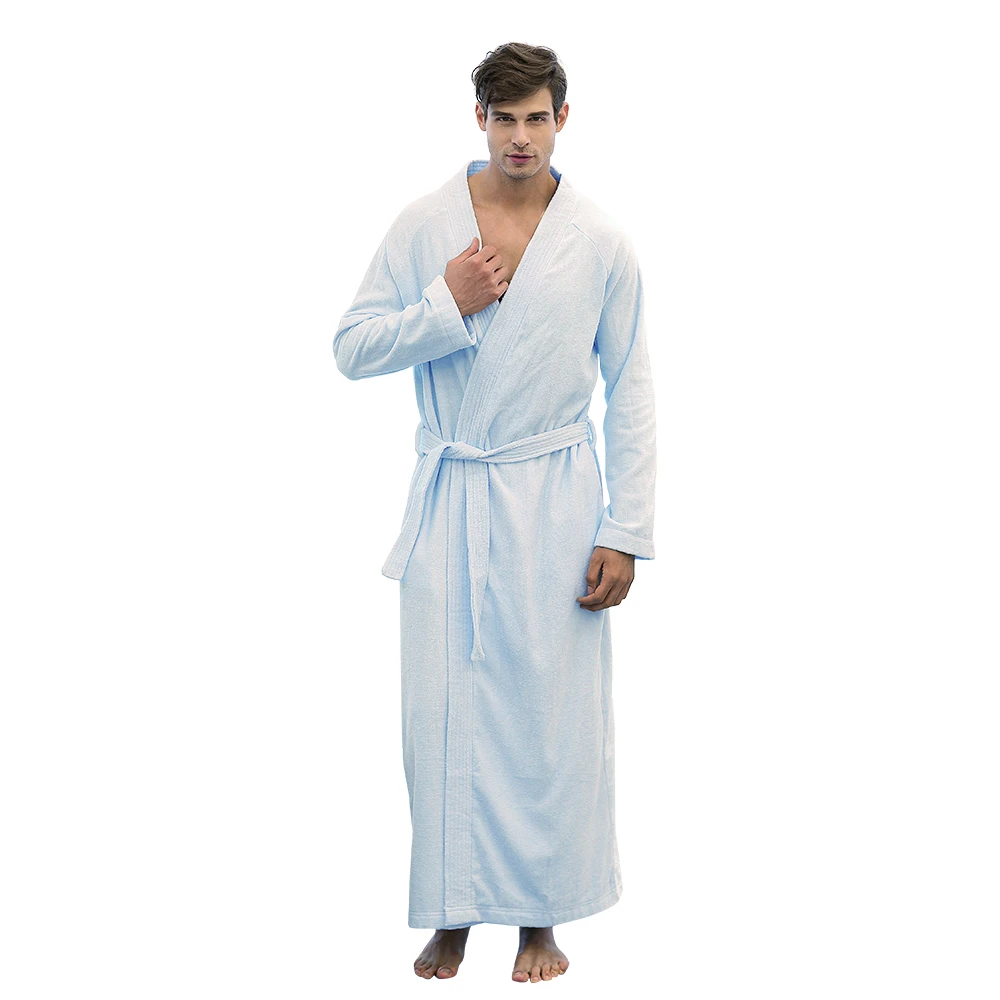 Womens and Mens Pure Cotton Terry Towel Kimono Ultra long Bathrobe Spa Robes Full Length LoungeWear Night Wear  Pajama Gown