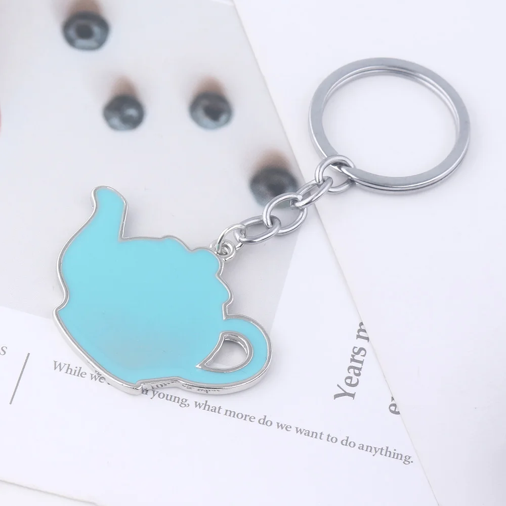 Friends TV Show Keychains Jim Pam Blue Teapot Lobster Metal Pendant Key Chain For Women Men Best Friend Jewelry Gift