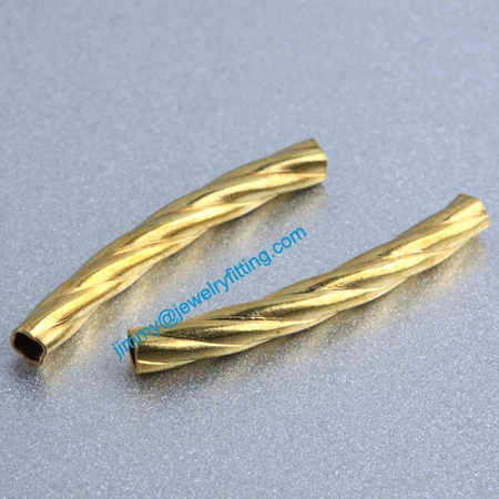 

Jewelry findings Brass metal tube beads spacer beads Twist tube Beads for jewelry making 2.2*20*0.2mm