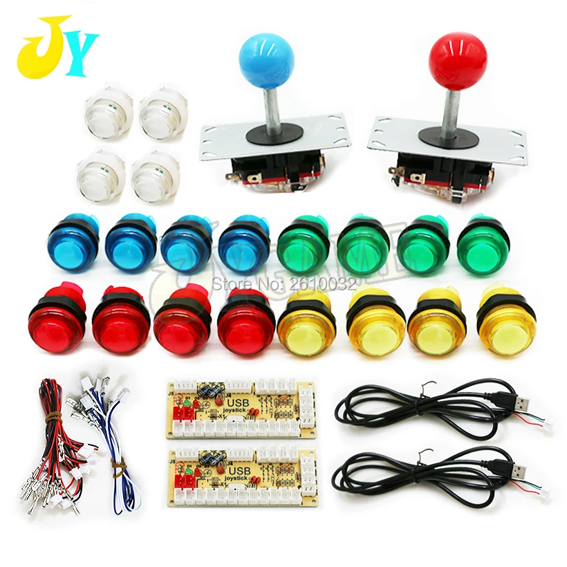 Arcade led Kit  5V LED Clear Buttons 4/8 Way Joysticks USB Encoder To PC Raspberry Pi Zero Delay Arcade MAME