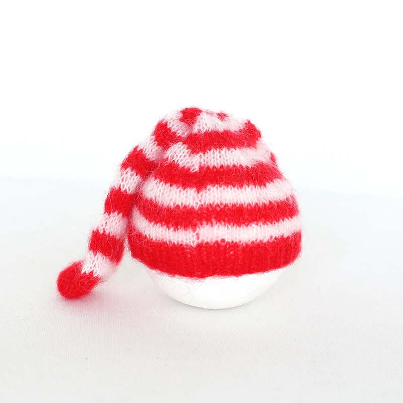 Santa Claus Hat Newborn Christmas Bonnet Photography props Crochet Mohair Baby Fox bonnet hat Photo props