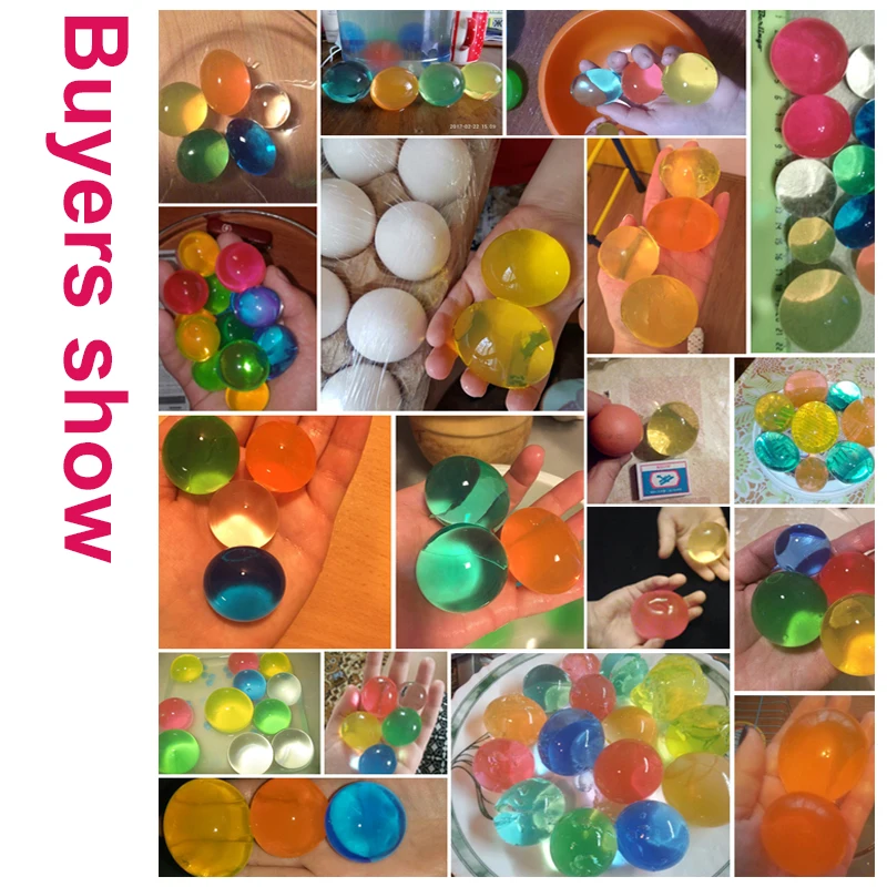 200pcs/pack Big Crystal Soil Mud Grow Beads Hydrogel Orbiz Magic Gel Jelly Balls Orbiz Growing in Water Home Decor Kids Toy