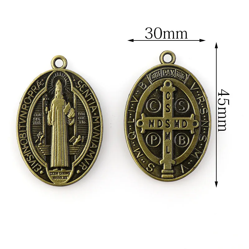 Oval Miraculous Medal Miraculous Medal Pendant Charms Round St Benedict Crucifix Pendants For  Key chain Pendants Saint Joseph