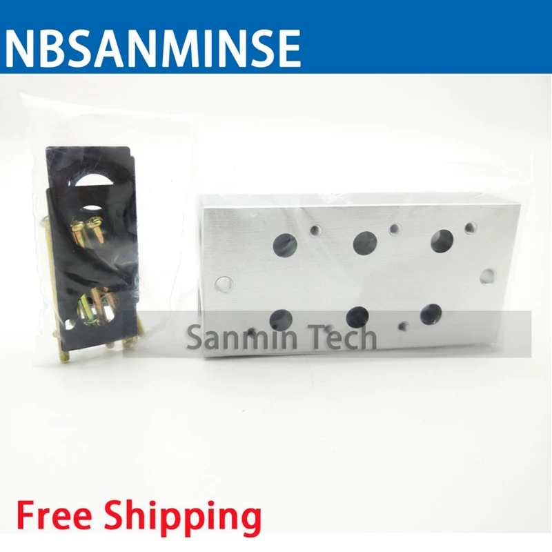 3V100 3V200 3V300 3V400 Solenoid Valve Manifold Vavle Plate AirTAC Series Conflux Board High Quality NBSANMINSE