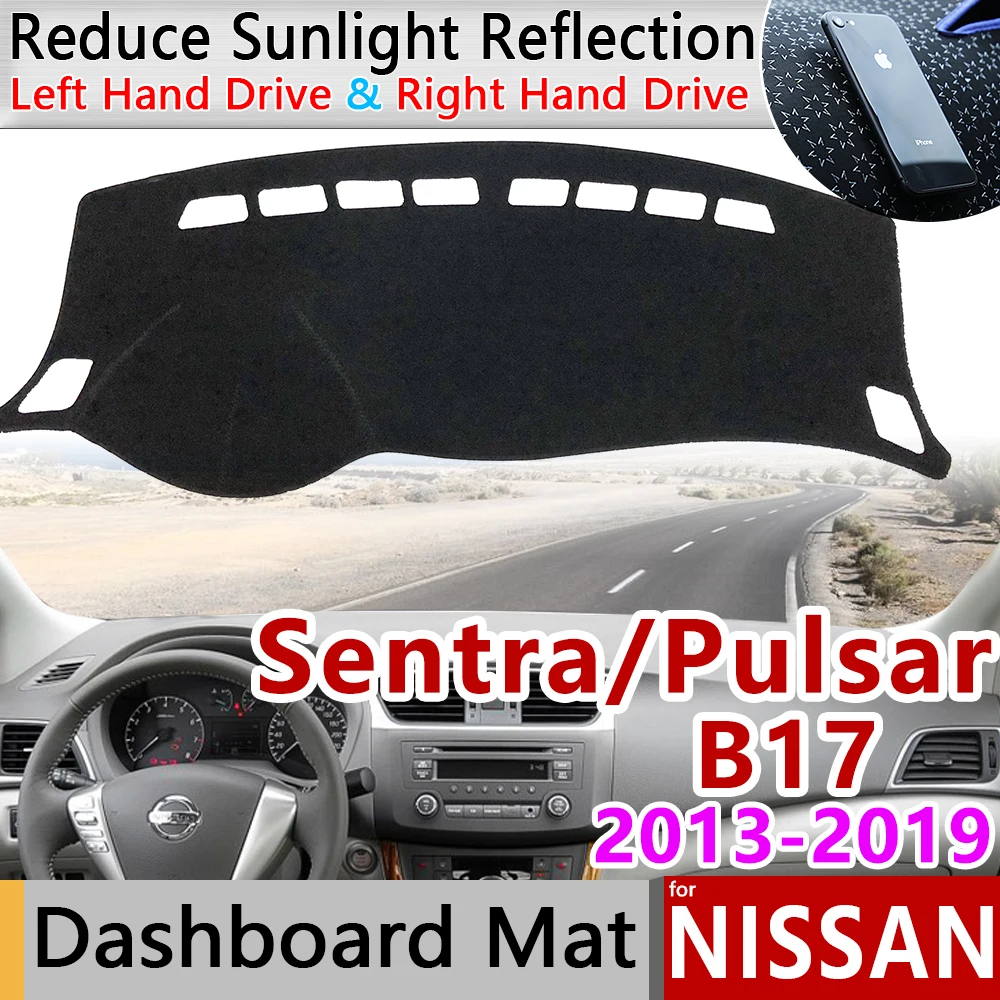 

Для Nissan Sentra B17 2013 ~ 2019 Pulsar Sylphy Противоскользящий коврик, коврик на приборную панель Зонт приборной аксессуары 2014 2015 2016 2017