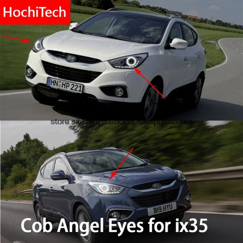 Для Hyundai ix35 2010 2011 2012 COB Led дневной фотосвет Белый Cob Led Angel Eyes безотказное Ультра яркое кольцо