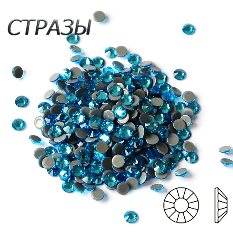 

All Sizes 2058HF Aquamarine Hotfix Glass Glitter Crystal Rhinestones For Crafts Strass DIY Accessories Beads Garment Decorations