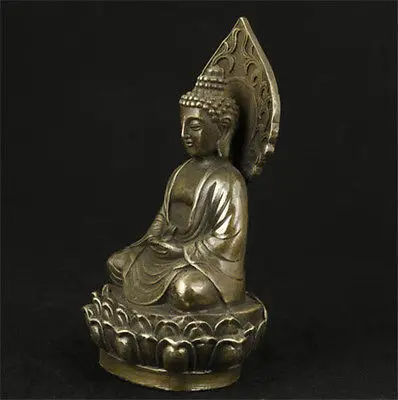 

NICE CHINESE OLD Tibet Buddhism brass four hands Arm Kwan-Yin Guan Yin Bodhisattva Buddha Statue Garden Decoration Brass BRASS