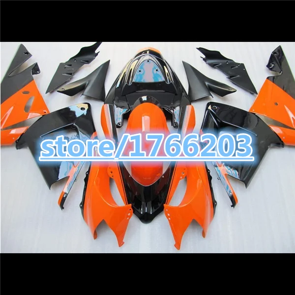 Nn Orange Black Fairings kit FOR KAWASAKI NINJA ZX10R 04-05 2004 2005  ZX10R 04 05 orange black ZX-10R 10 R 04-05    fairing set