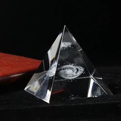 Quality Shinning 3D Laser Galaxy Crystal Pyramid Decoration Crafts Ornament Figurines Miniatures Home Decoration Accessories