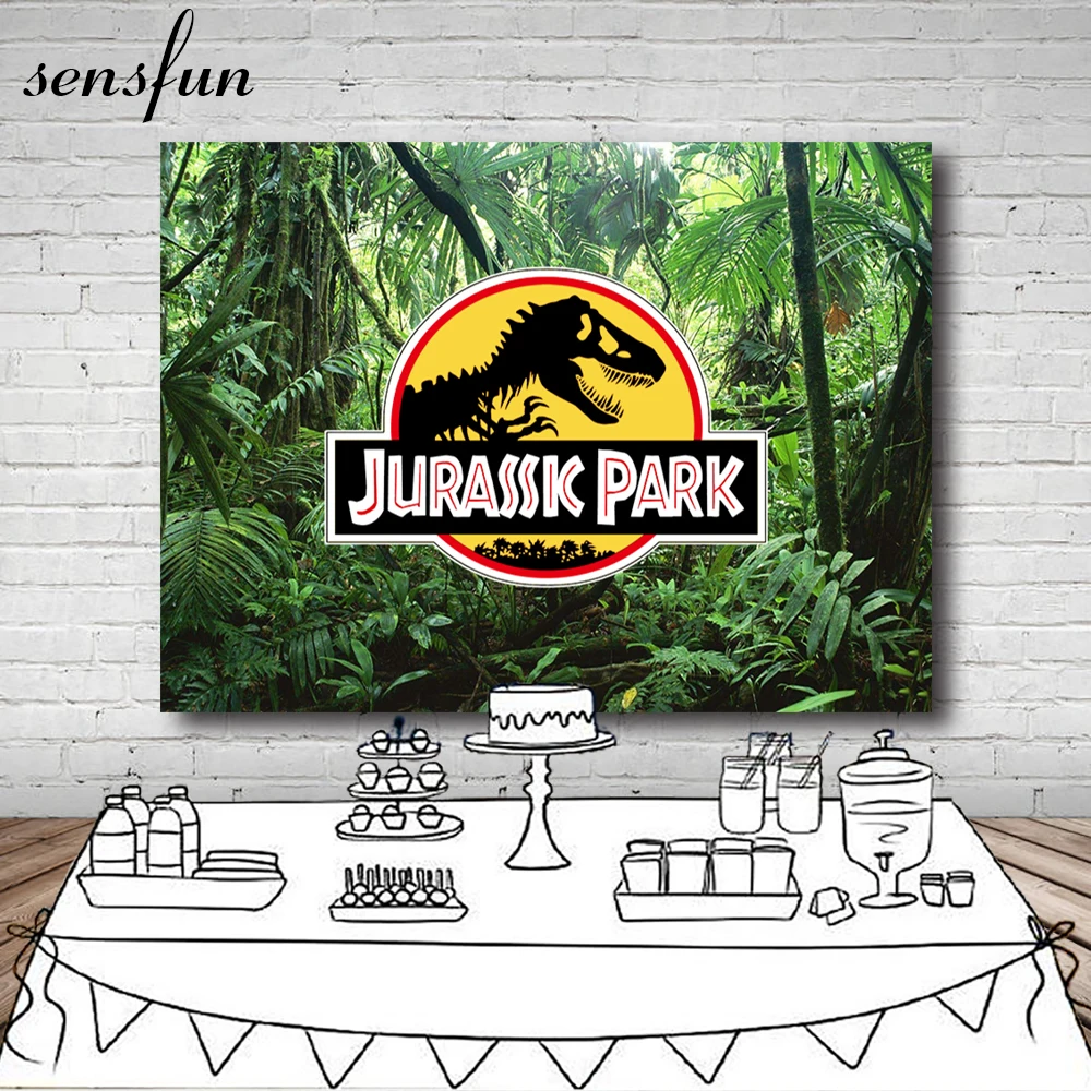 Sensfun Jurassic park Period Dinosaur Party Photography Backdrop Forest Backgrounds For Photo Studio 7x5FT Vinyl