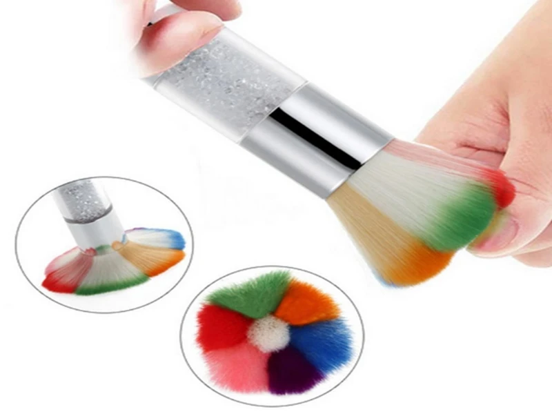 100pcs/lot  Fast shipping Colorful Nail Dust Brushes Acrylic UV Nail Gel Powder Nail Art Decorations Dust Remover Brush Cleaner