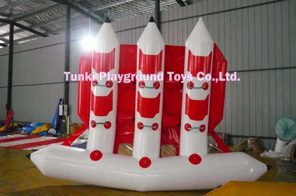 

Inflatable water games cool water toys flyfish banana boat Plato PVC tarpaulin free express shipping+ free pump(CE/UL)