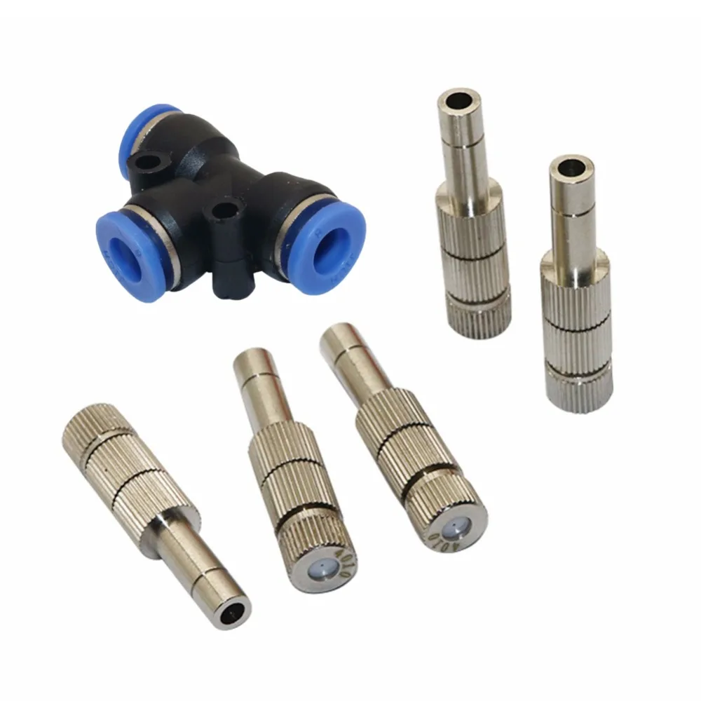 

5-15bar 0.2~0.6mm Atomization Fog Micro-nozzles With Filers 6mm Slip Lock Quick Connectors Garden Irrigation Sprayers 100 Pcs