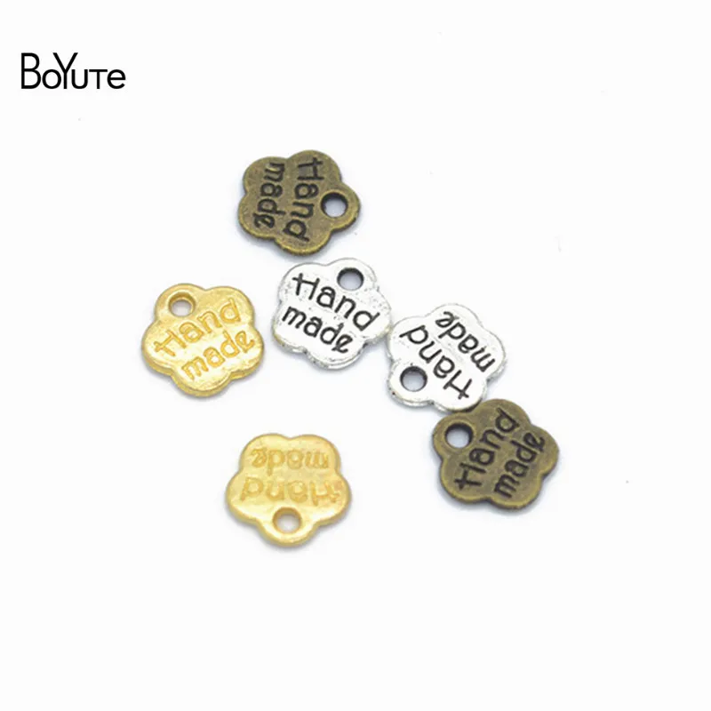 BoYuTe (200 Pieces/Lot) Metal Alloy 8MM Hand Made Tags Charms Pendant Diy Jewelry Accessories Wholesale