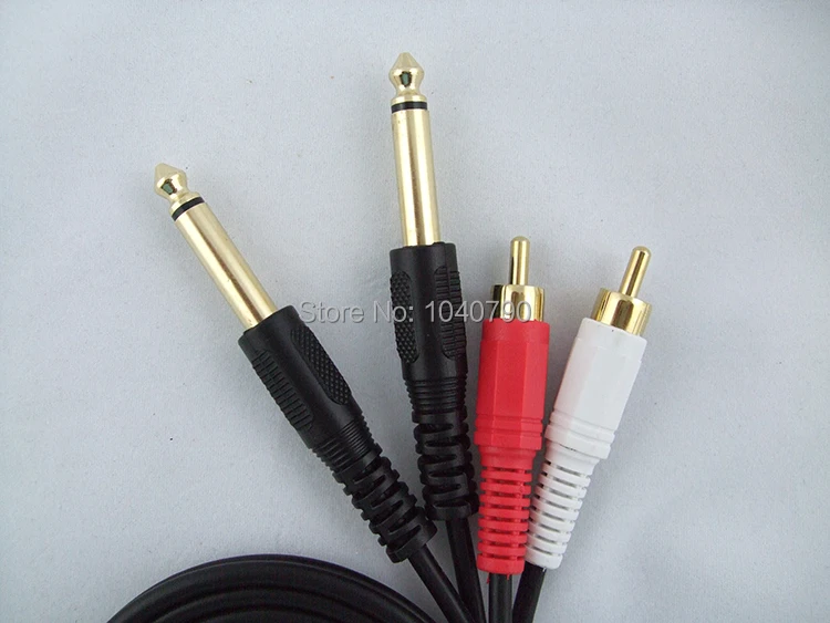 Double 6.5/6.3 turn double lotus double 6.35 turn 2 rca cable lines to the audio signal amplifier Signal lines 1.5M 4.8ft