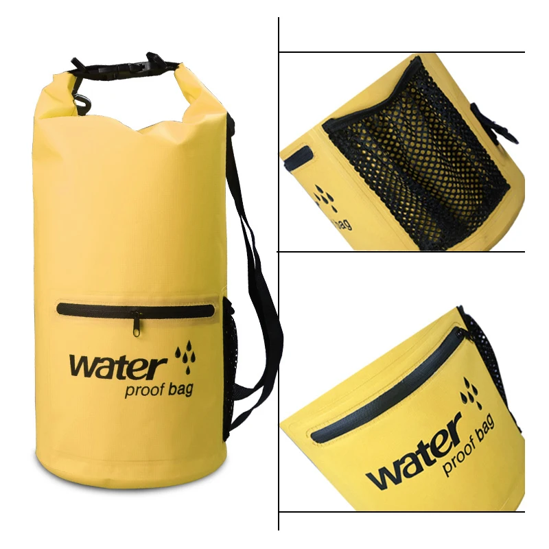 PVC 5L 10L 20L Outdoor Waterproof Bag Dry Bag Swimming Bag Sack Storage for Travelling Rafting Boating Kayaking Canoeing