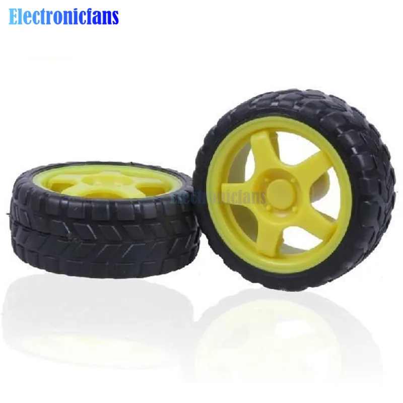 4PCS For arduino Small Smart Car Model Robot Plastic Tire Wheel 65x26mm