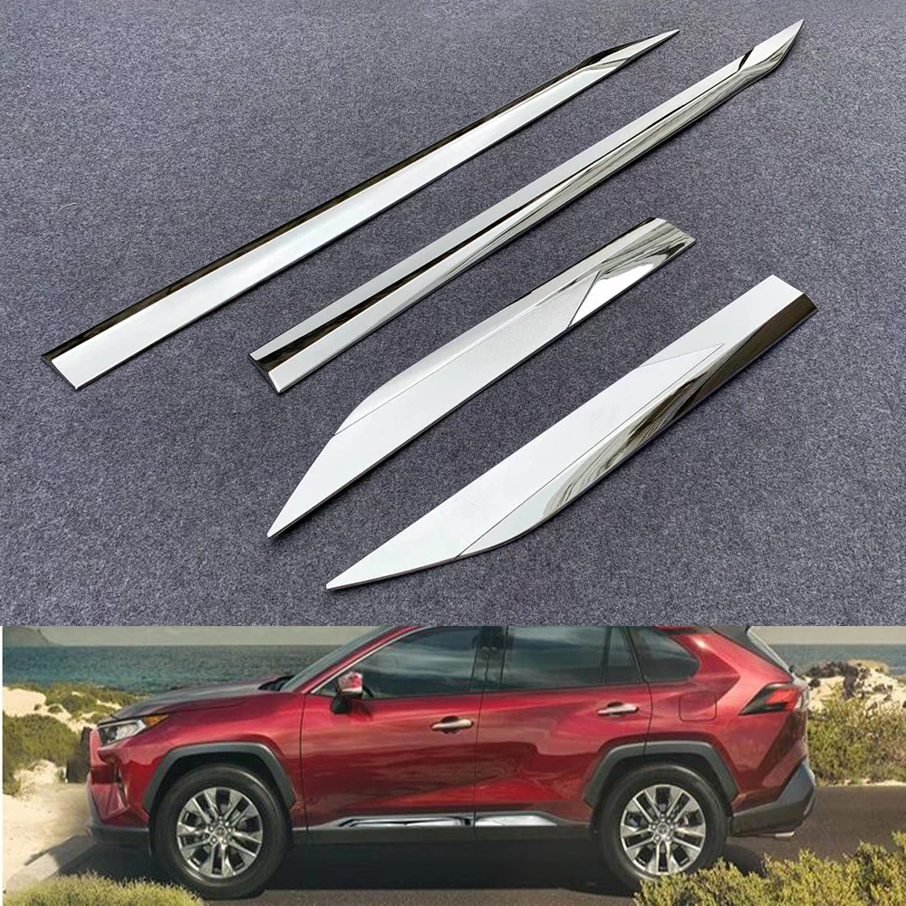 

For Toyota RAV4 2019 2020 ABS Chrome Side Door Body Molding Cover Trim Cover 4pcs Car Accessories