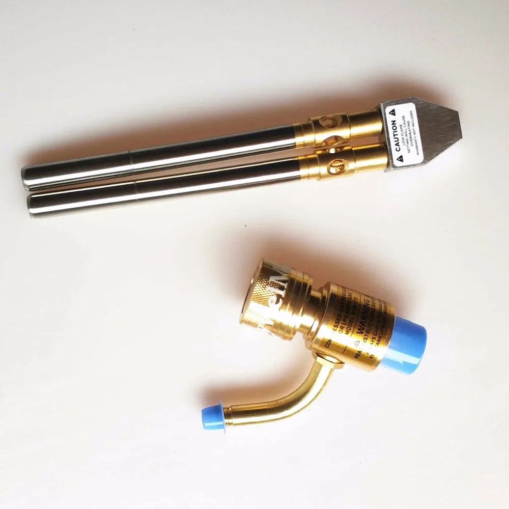 2 Pipes Gas Brazing Burner Gas Welding Torch Soldering Quenching BBQ Burner CE HVAC Hand Torch MAPP Torch