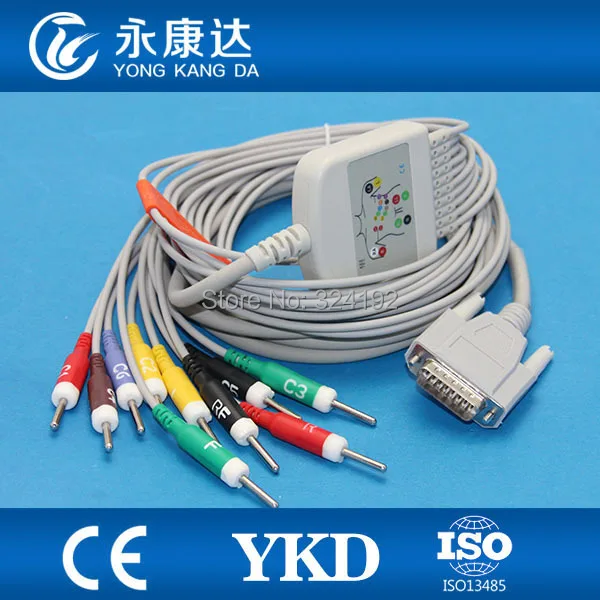 Hot selling for  Edan model 10 Lead ECG EKG Cable IEC Din 3.0 leadwires