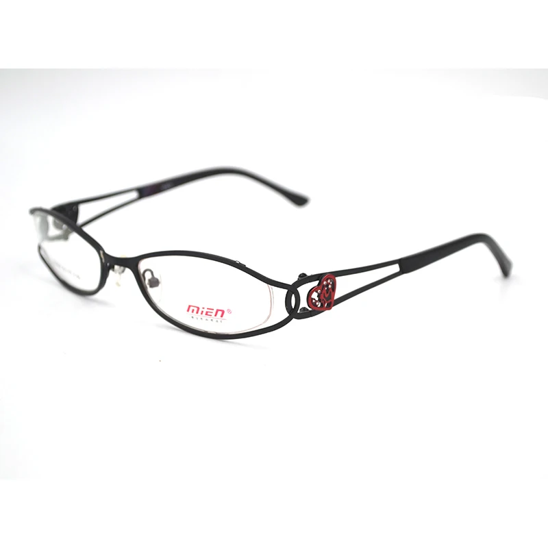 Women\'s transparent glasses degree eyeglasses computer glasses Hollow Out Temple Heart Design Fashion Myopia Glasses Frame D5