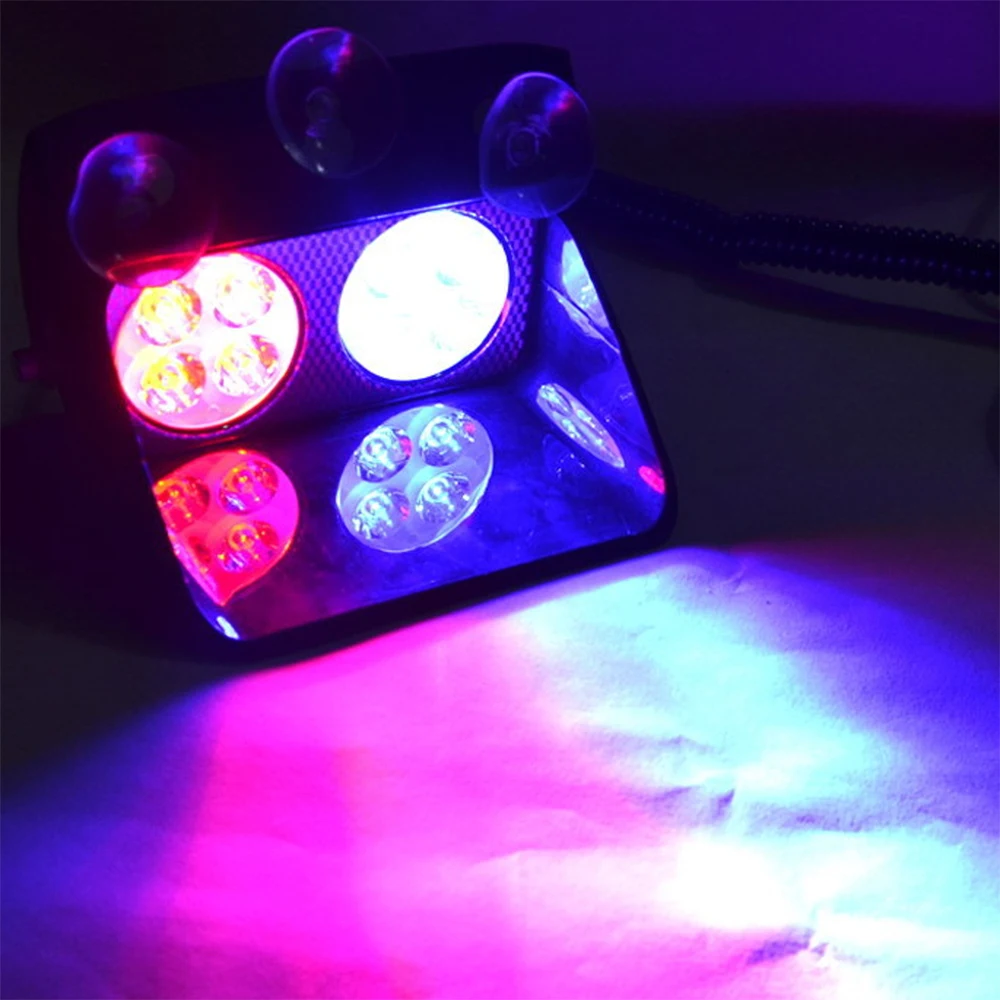 Car Strobe Light sucker Highlight scoop Police Lights Warning Lights Fog lamps front glass Flashing lights Red and blue