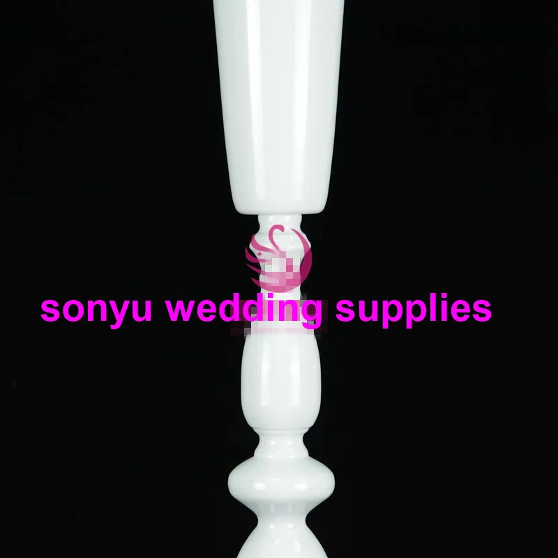 Flowers Vases Candle Holders Road Lead Table Centerpiece Metal Gold Stand Pillar Candlestick For Wedding white Candelabra s0016