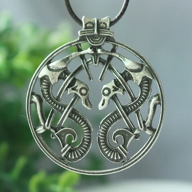 1pcs Viking retro Borre style double snake animal pendant amulet Vik, Norway, 10th century celt Dragon men Talisman pendant