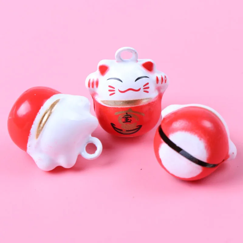 Jingle Bells Mix Lucky Cat Iron Loose Beads Small for Party Christmas Tree Ornamen Decoration Home Accessories 1pcs 20x17mm