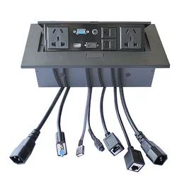 Special Wholesale Hot Selling New K514 Multimedia Desktop Free Connection box office conference Table Socket FOR Russia