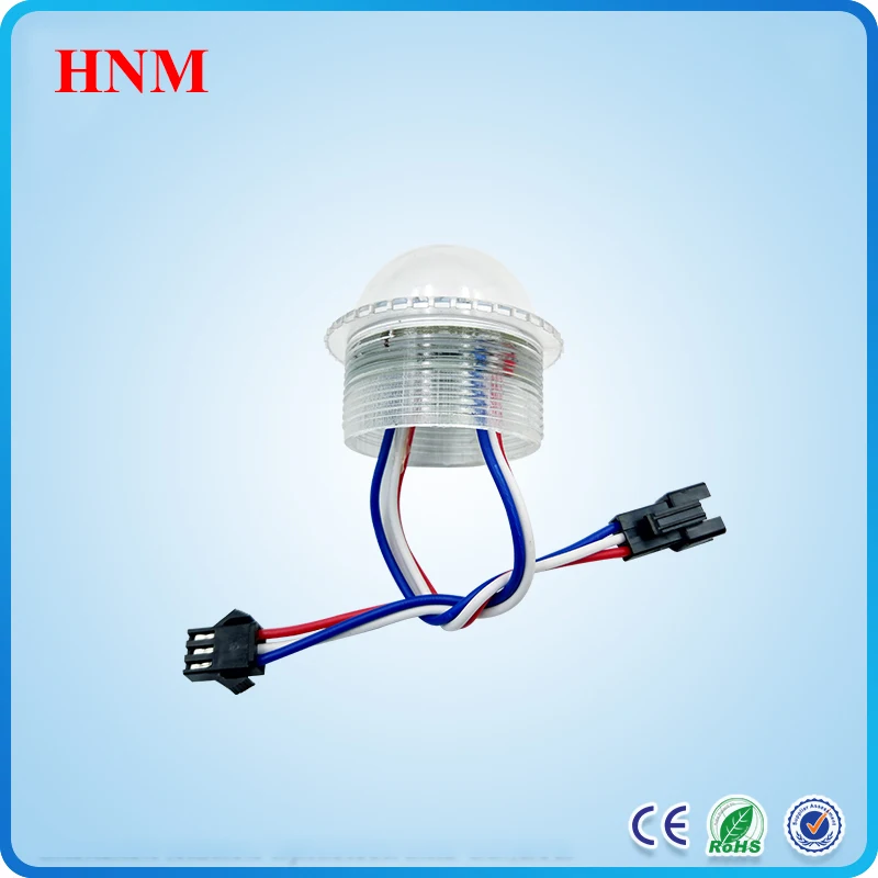 

24V 35mm 6LED UCS1903 pixel rgb led module light,full color 5050 amusement ride funfair light,Waterproof IP67,Transparent cover