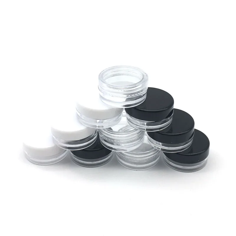 

50/100Set Cosmetic Jar 2/3/5/10/15/20g Refillable Small Empty Cosmetic Bottles Plastic Eyeshadow Pot Makeup Face Cream Container