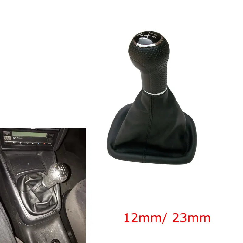 For Seat Leon 2000 2001 2002 Toledo 1999 2000 2001 5 Speed 12mm/ 23mm Gear Lever Stick Car Shift Knob With Leather Car Styling