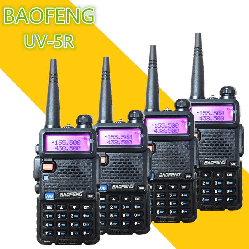 4PC BAOFENG UV-5R Portable Long Range Two Way Radio 5W 1800MAH UHF VHF 128CH  Ham Transceiver Communicator for Motorola