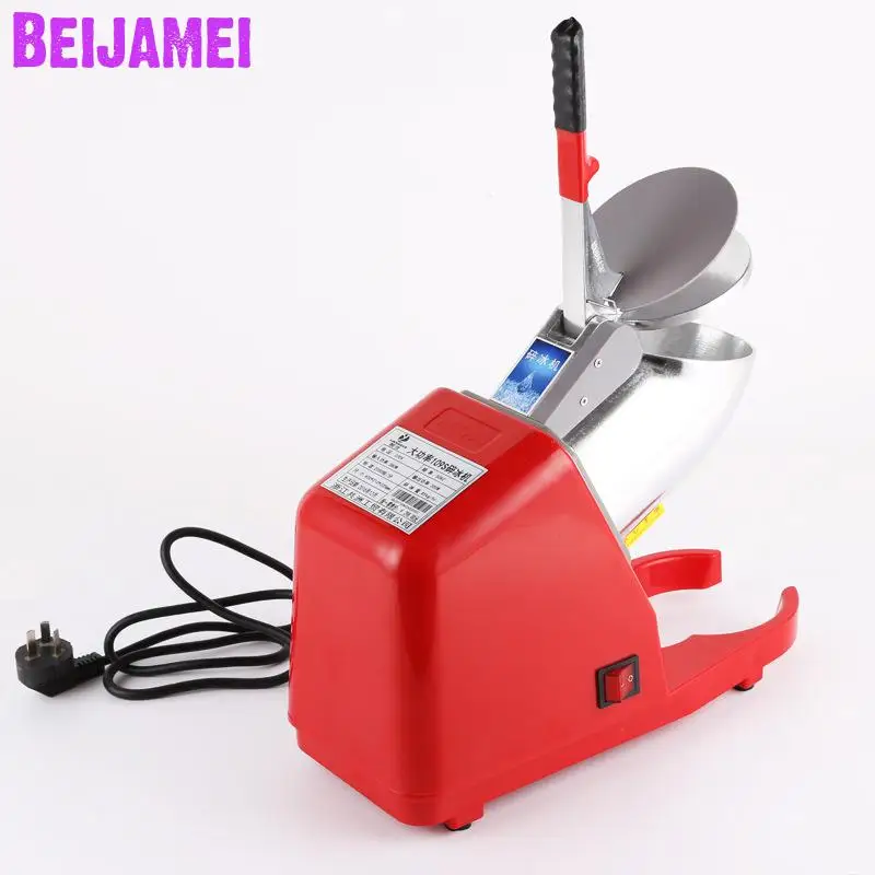 BEIJAMEI 85KG/H Electric Ice Crusher Smoothie Shaver Home Ice Block Breaking Grinder Machine 220V