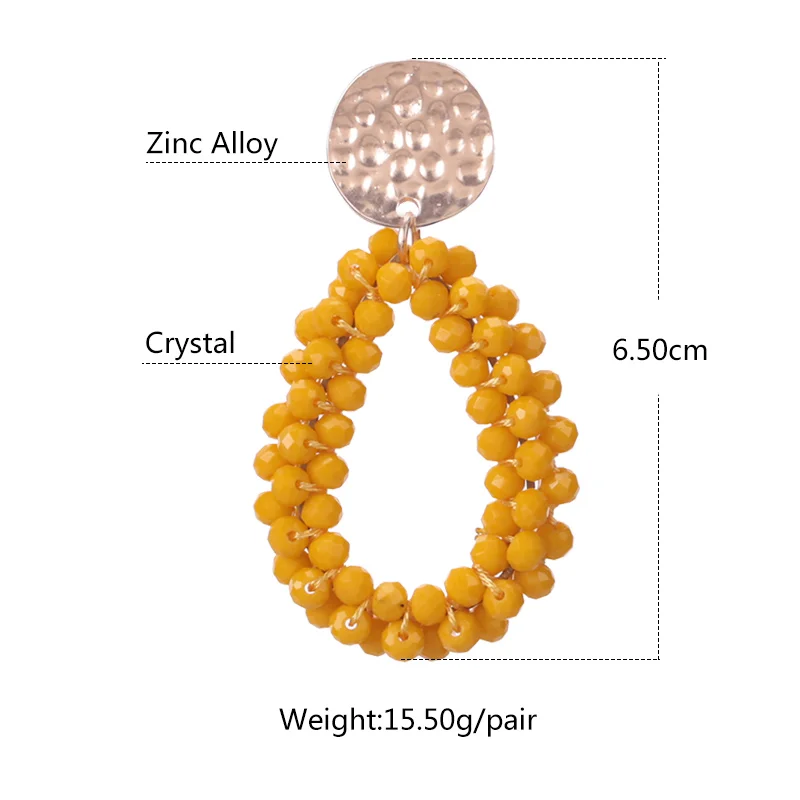 Sehuoran Aretes Drop Earrings For Women Crystal beads Dangle Earrings Statement Earrings Big Oorbellen Fashion Jewerly Brand Ear