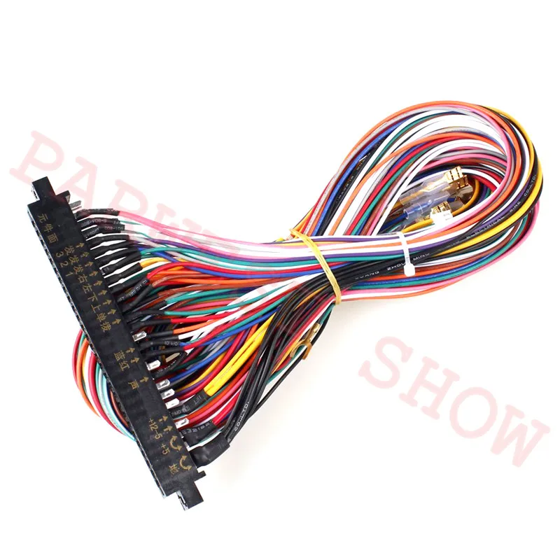 28pin Jamma Harness with 5 ,6 action button wires arcade game Jamma buttons wires for sanwa joystick arcade game machine cabinet