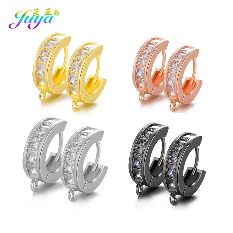 Juya DIY Earring Material Supplies Gold/Silver Color Earwire Earring Hooks Accessories For Women Handmade Dangle Earrings Making