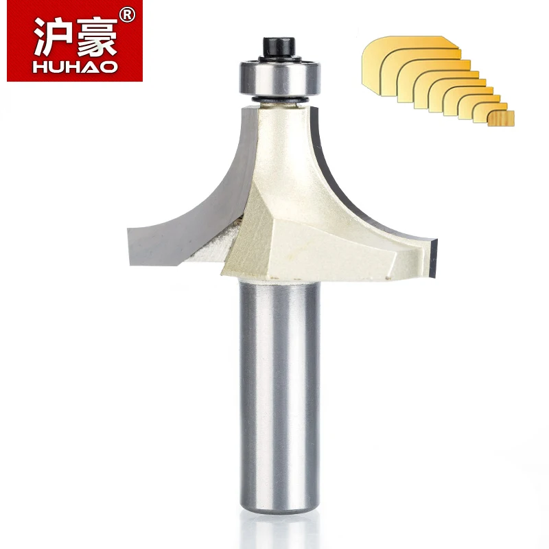 HUHAO 1pcs Round-Over Router Bits for wood Woodworking Tool 2 flute endmill with bearing milling cutter Corner Round Over Bit
