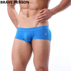 BRAVE PERSON-Boxer en nylon pour homme, sous-vêtement de haute qualité, caleçon basse pour 4 documents