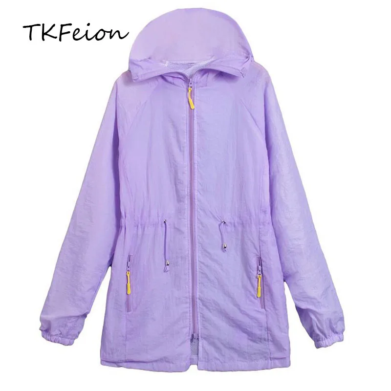 

Women Sunscreen Coats 2019 Summer Fashion Ladies Trench Light Thin Breathable Anti-ultraviolet Female Casual Hooded Coats