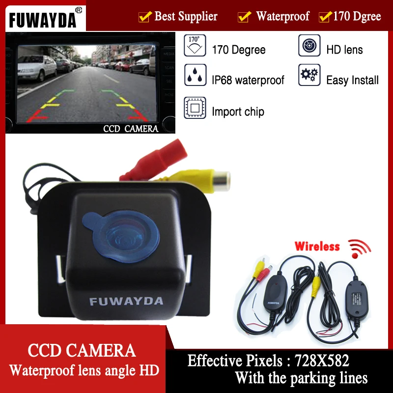 FUWAYDA Wrieless 170 degree Car Rear view camera Parking Camera Color  Reverse Backup HD CCD Camera for TOYOTA Prius 2012